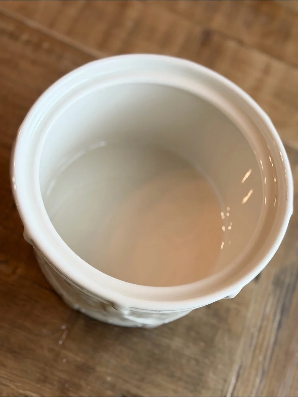 Longaberger Lidded Woven Drum Crock. Cream |  Casserole Dish | Pottery | Ceramic